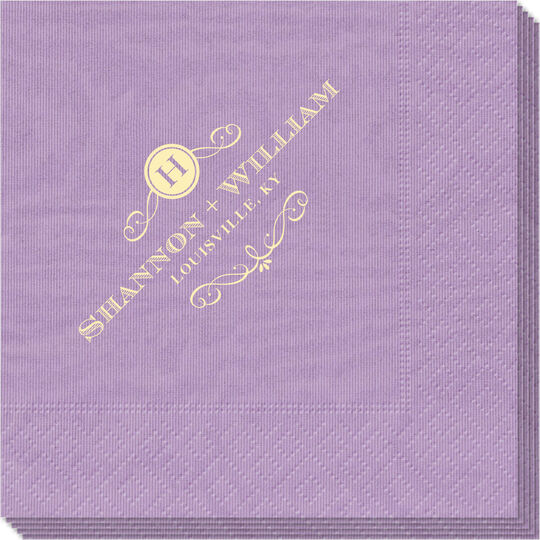 Initial Scroll Moire Napkins